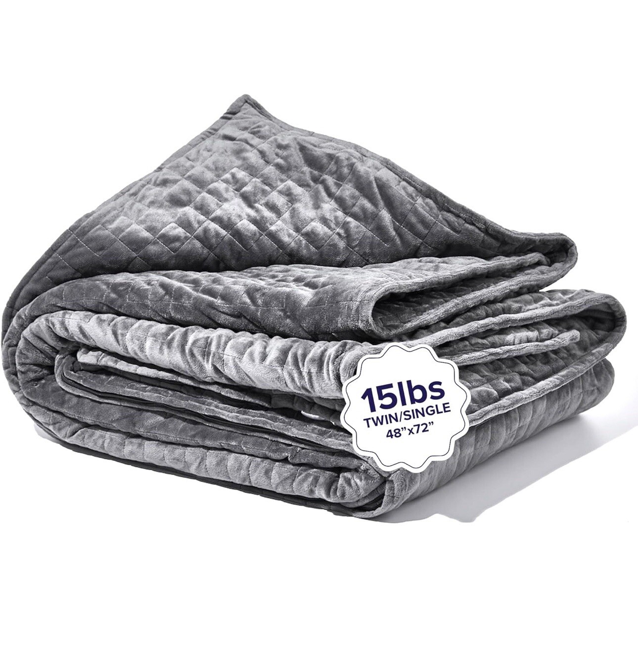 Gravity Weighted Blanket For Adult 15lbs Grey 48x72 Twin/single Heavy Comfort-image