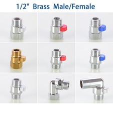 Water Flow Control Valves 1/2" Brass Male & Female Shower Nozzle Shut-Off Valve