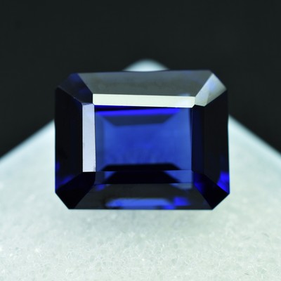 Rare Flawless BLUE Sapphire CERTIFIED Loose Gemstone EMERALD Shape 8.30 Ct