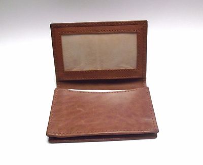 Personalisierte braune Ausweis Echt Leder Geldbörse Geschenkbox personalisiert IT126