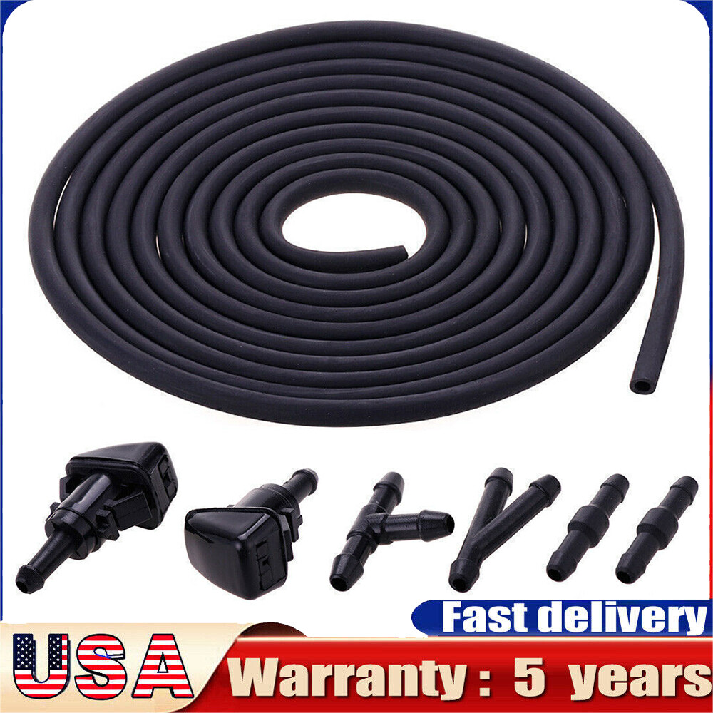 X Jet Spray Nozzle Pressure Washer 2-PC Universal Windshield Washer Nozzles - 4-Way Adjustable Water Spray For Most Cars (Black) Rocket Water Sprinkler