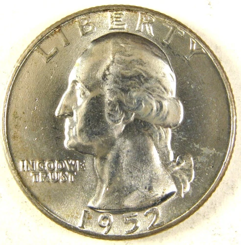 1952-P George Washington Quarter 90% Silver BU From Original Rolls Blast White