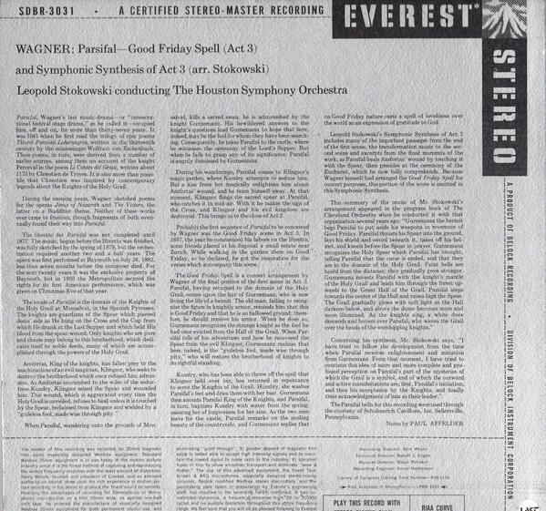 その他 STOKOWSKI WAGNER Leopold Stokowski conducts Wagner, Schoenberg and Vaughan