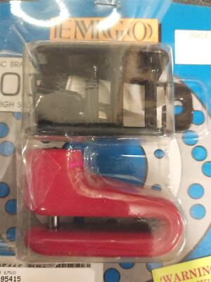 Disc Brake Lock Rotor Red w/Bracket Security Key 81-95415