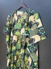 Indian Vintage 100% Cotton Long Beach Maxi Kaftan Dress One Size Caftan Kimono