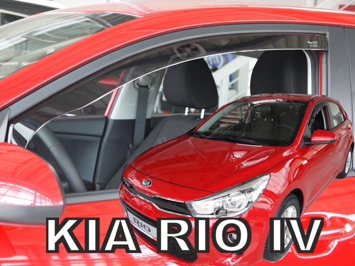 Déflecteurs d'air Kia Rio depuis 2017 finition fumée premium ajustement sur mesure Heko
