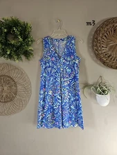 Lilly Pulitzer Amina Dress Brilliant Blue Ceviche Size X-Small Sleeveless Swing
