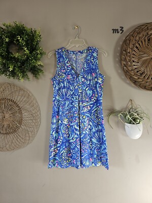Lilly Pulitzer Amina Dress Brilliant Blue Ceviche Size X-Small Sleeveless  Swing