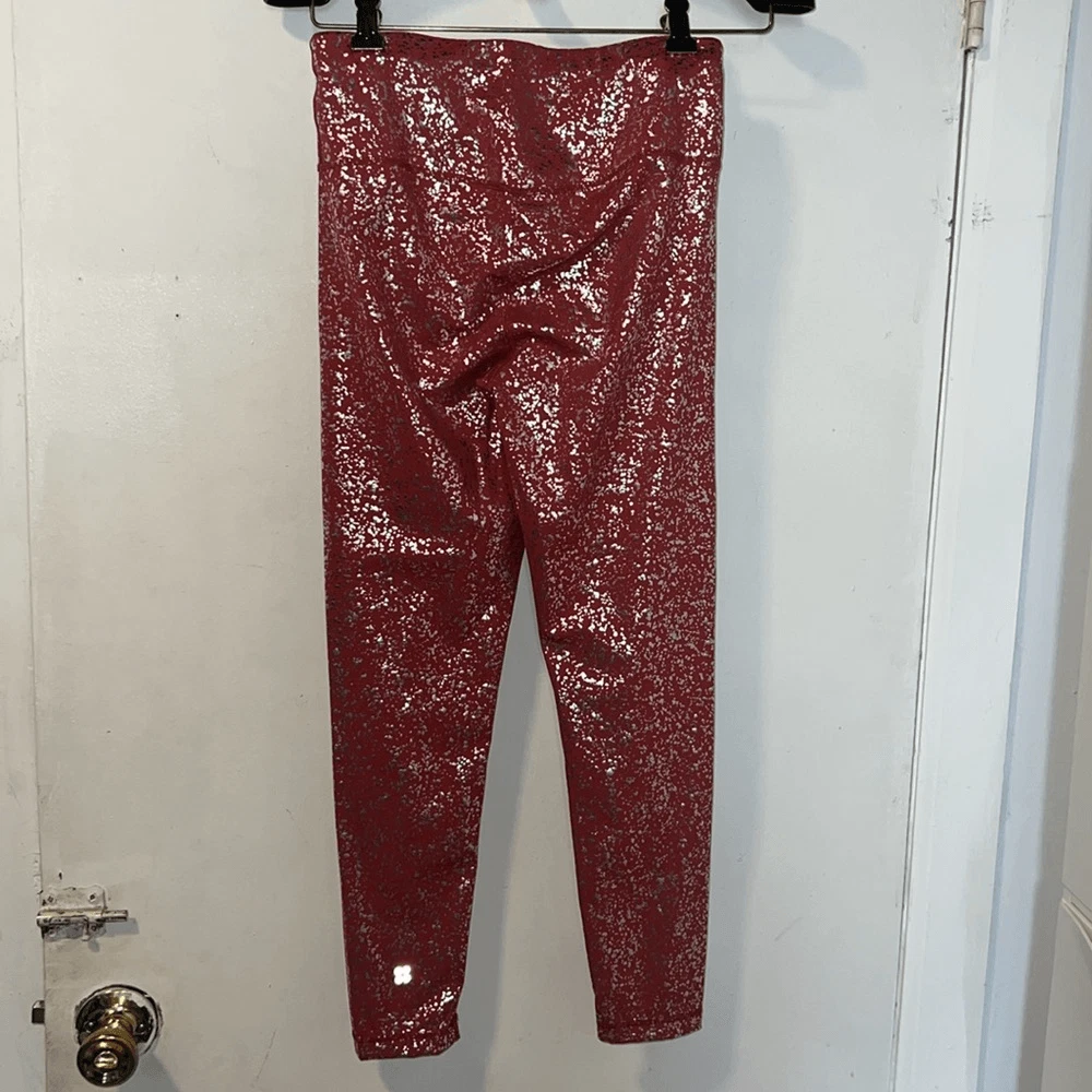 sweaty-betty goddess 7/8 length terrazzo foil print leggings