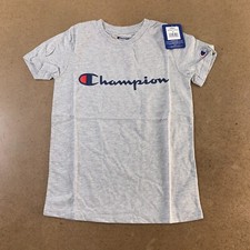 Champion Youth Small Oxford Heather Script Logo Classic Short Sleeve Tee NWT