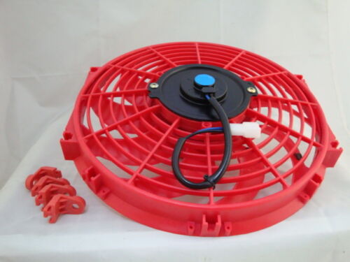 12 INCH LOW PROFILE RED HIGH PERFORMANCE THERMO FAN - Picture 1 of 3