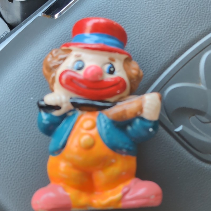 Vintage Clown Character Ceramic Piggy Bank Still Bank Coin Slot Red Hat