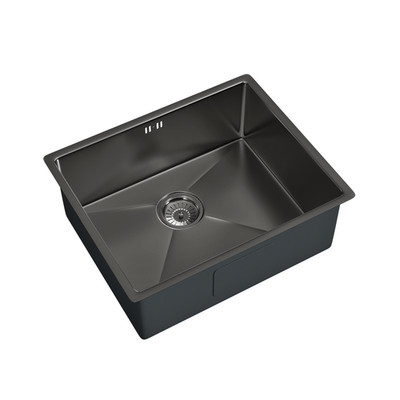 Flode 540 x 440 mm Rotguss Unterbauspüle 1 Becken 205 mm Ablaufgarnitur