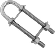 SeaLux Marine Boat Bow Eye Stern Eye U Bolt Tie Down 1/2" Stock, 6-1/2" Overall