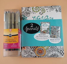 16 Sakura Micron 05 Multicolor Pens 1 dark green, 1 green, etc. 2 Journals