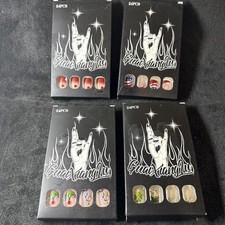 Lot of 4 Holidays/ Press-On Nails. Grinch, Valentines,4of July,St. Patrick’s