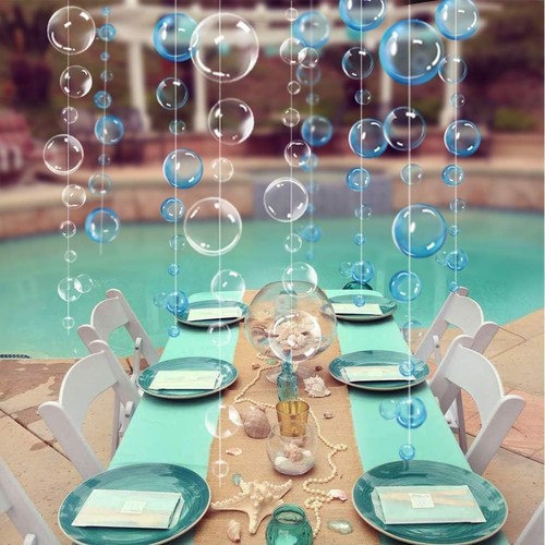 Under The Sea Party Decorations Blue Bubble Garlands Little Mermaid Birthday ... - Picture 3 of 8