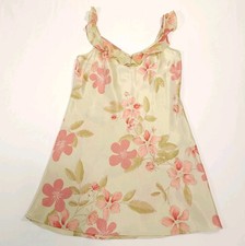 Morgan Taylor Intimates Size S Green Pink Floral Slip Dress Cami Ruffle Read