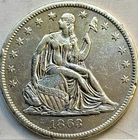 1863-S SEATED LIBERTY  HALF DOLLAR, San Francisco Mint