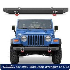 Heavy Duty Steel Front Bumper With D-rings For 1987-2006 Jeep Wrangler Yj Tj Lj