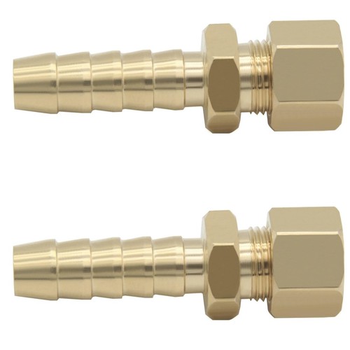 2 PCS Brass Compression Fitting 5/16 Inch Tube OD To 5/16 Inch Hose Barb