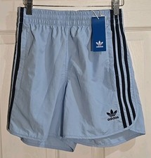 Adidas Sprinter Shorts XS Mens Light Blue Zipper Pockets JW6475 NEW