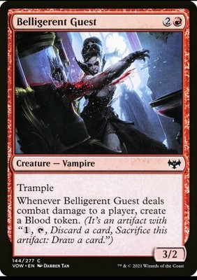 X 1 Belligerent Guest NM 144 MTG Magic The Gathering