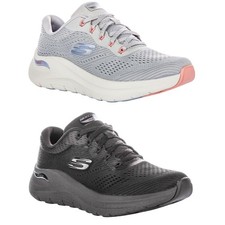 Skechers Arch Fit 2.0 Big League Vegan Midsole Womens Sneakers Black US 6 - 11