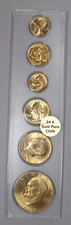 Vintage 24K Gold Plated 1976-D Bicentennial Coin Set Ike Dollar To Lincoln Cent