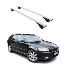 Dachträger Grundtäger für Volvo V50 2004-2012 75kg Metall Silber 2 tlg