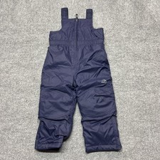 L.L. Bean Ski Pants Kids 4T Blue Insulated Snow Bib Grow Cuffs Winter Snow