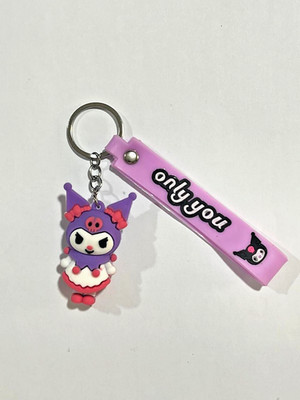 Kuromi Purple Keychain Silicone Bag Charm Only You Cute Gift Sanrio Anime Keyrin