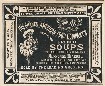 Magazine Ad - 1889 - Franco American Food Co. - French Soups