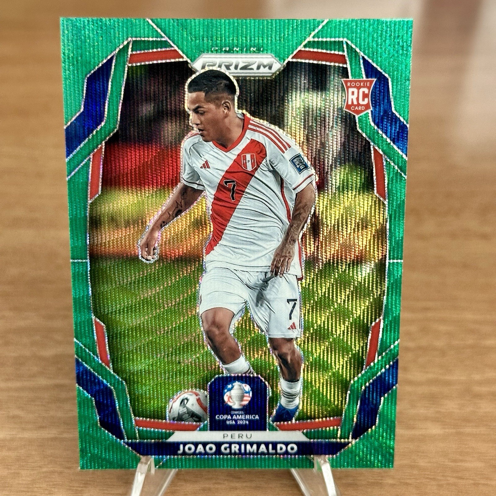 2024 Panini Prizm Conmebol Copa America Joao Grimaldo #88 Rookie Green Wave Peru
