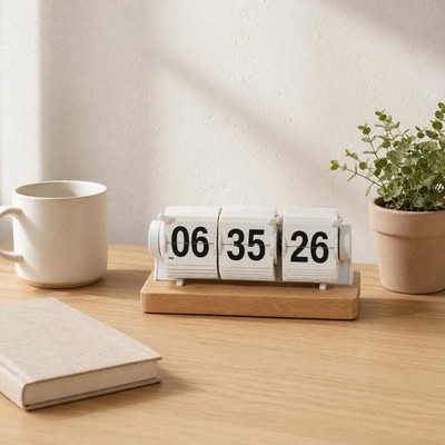 Desktop Flip Tabletop Timepiece Decorative Desk Timer Tabletop Timepiece Easy