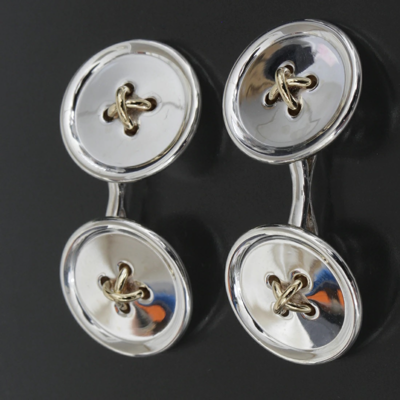 Tiffany & Co. SV925 × 750 Button Motif Cufflinks [VG