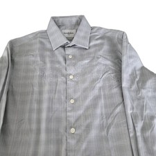 Goodfellow Co. Small Gray  White Checkered Long Sleeve Shirt Button Down