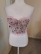 Victoria  s Secret Dream Angels Corset Bustier Floral Lace 28A No Straps EUC