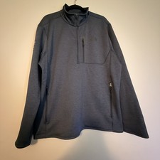 The North Face Men s Half Zip Fleece Lined Pullover Heather Navy XL
