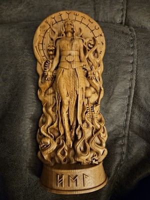 Hel Statue Norse Hela 9'' Tall, 2 Fingers Broken Off (Loc C6)