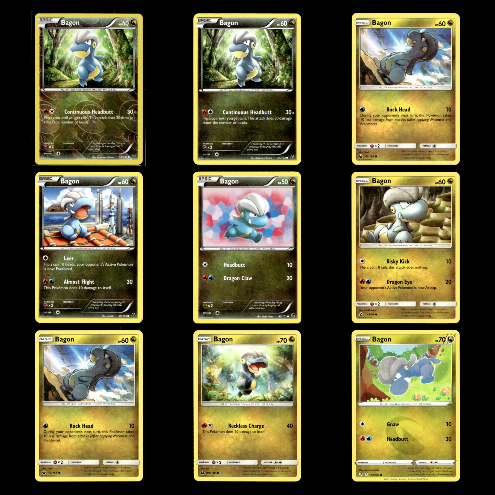 9x Bagon Lot 54 XY Roaring Skies Pokemon Cards Collection Set Deck Building TCG