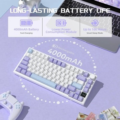 Ajazz AK820 Pro 75 % Mechanische Tastatur   TFT Display, Bluetooth, Gasket Mount