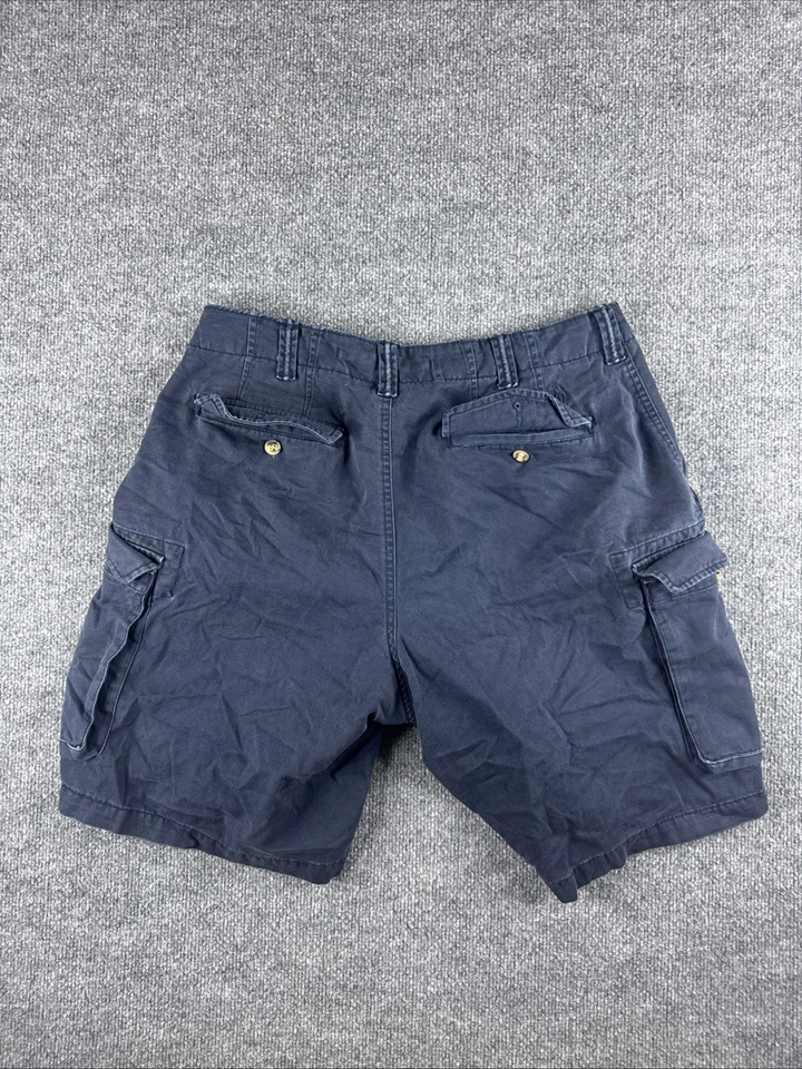 Polo Ralph Lauren Shorts Mens 33 Navy Blue Cargo Pocket Cotton Chino Baggy 10” - Image 2 of 4
