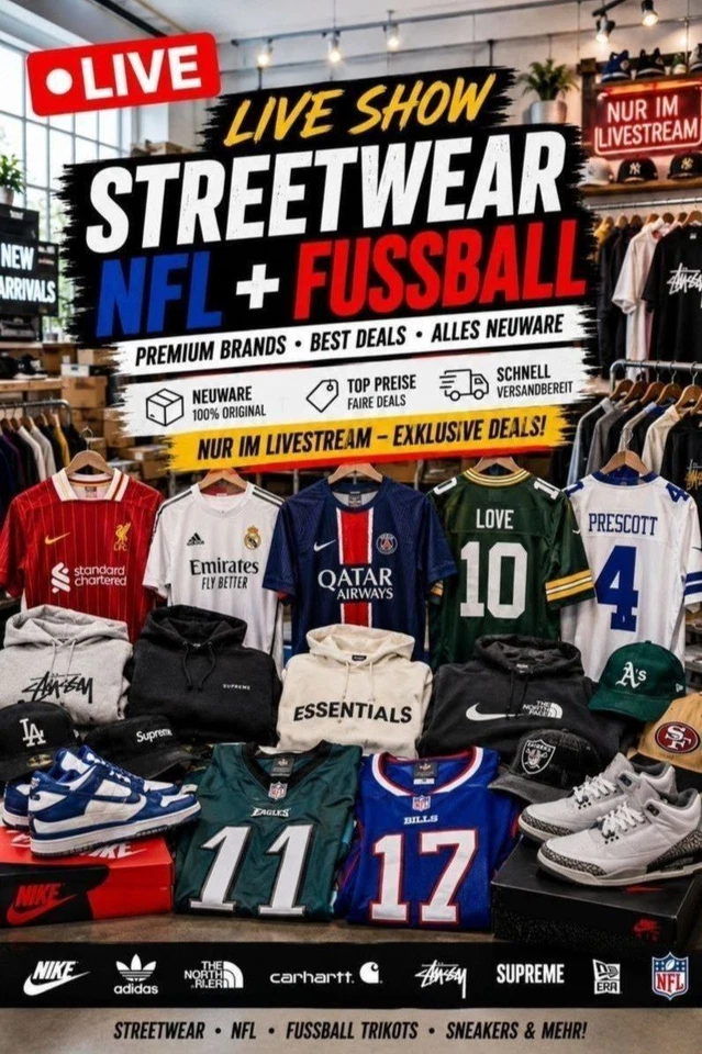 Fashion/NBA/NFL wie im Stream gezeigt!