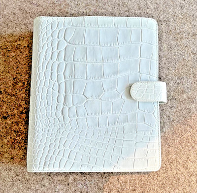 Filofax Classic Croc A5 Leder Organiser Mappe Planer Silver Mist