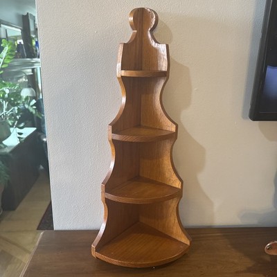 Vintage (four Shelves)  Wooden Corner Shelf, Hanging Or Standing