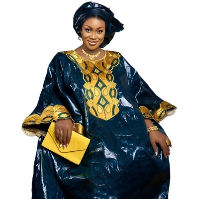 African Dresses for Woman Embroidery Design Long Dress