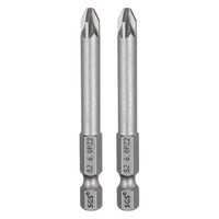 "2 StüCk PZ2 Schraubendreher-Bit 1/4\" 65Mm Magnet Phillips/Schlitz"