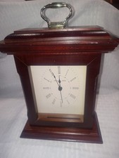 Vtg Sterling & Noble Quartz Wood Shelf Desk Mantle Clock Made in USA
