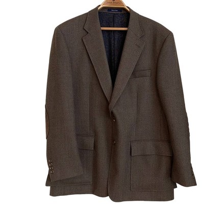 Turnbury Brown Herringbone Wool Casual Sport Coat - NWT - Size Large